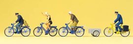 Preiser 10507 Radfahrer, Fahrradanhänger