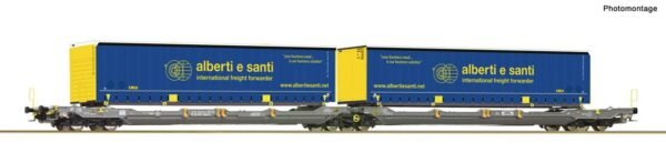 ROCO 6600137 Doppeltaschen-Gelenkwagen T3000e, Hupac