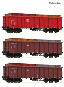 ROCO 6600291 3-tlg. Set: Offene Güterwagen