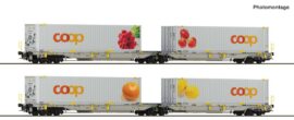 ROCO 6600323 2-tlg. Set 2: Doppeltaschen-Gelenkwagen T2000