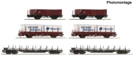 ROCO 6600334 Display: Rangierbahnhof/Offene Güterwagen 6-tlg. Display