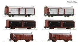 ROCO 6600339 Display: Rangierbahnhof/Schiebedach-/Schiebewandwagen 6-tlg. Display