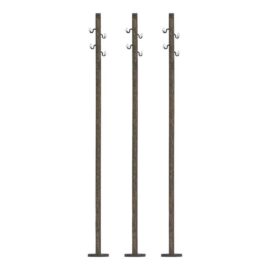 Busch 1754 Freileitung 3 Holzmasten H0