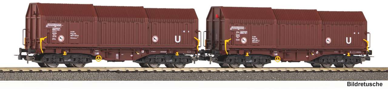 Piko 28337 2er Set Teleskophaubenwagen D