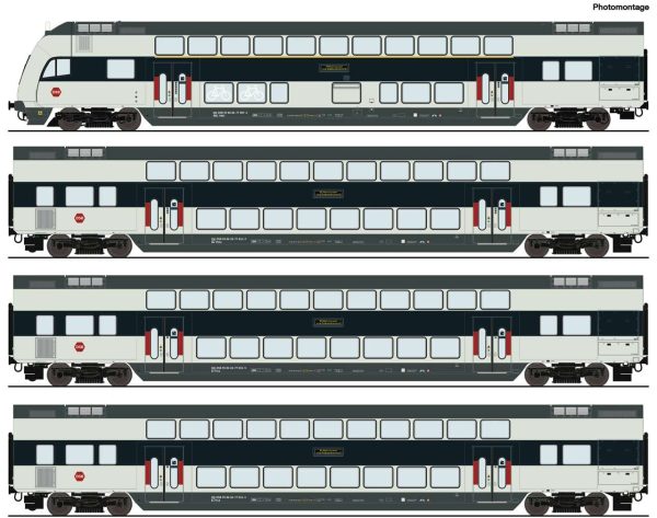 ROCO 6220147 4-tlg. Set: Doppelstockwagen, DSB