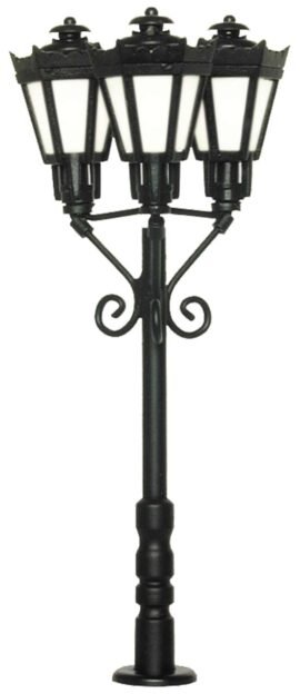 Viessmann 6077 H0 Parklaterne, dreifl.,schw.